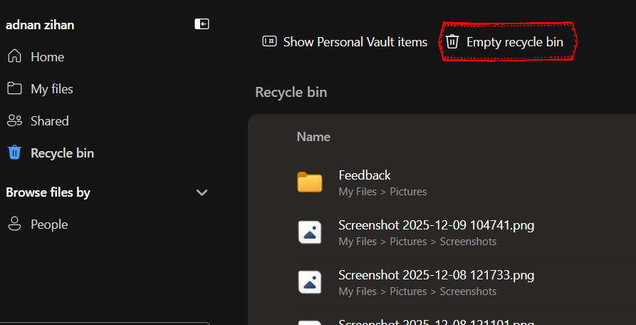 how to clear my microsoft cloud storage
