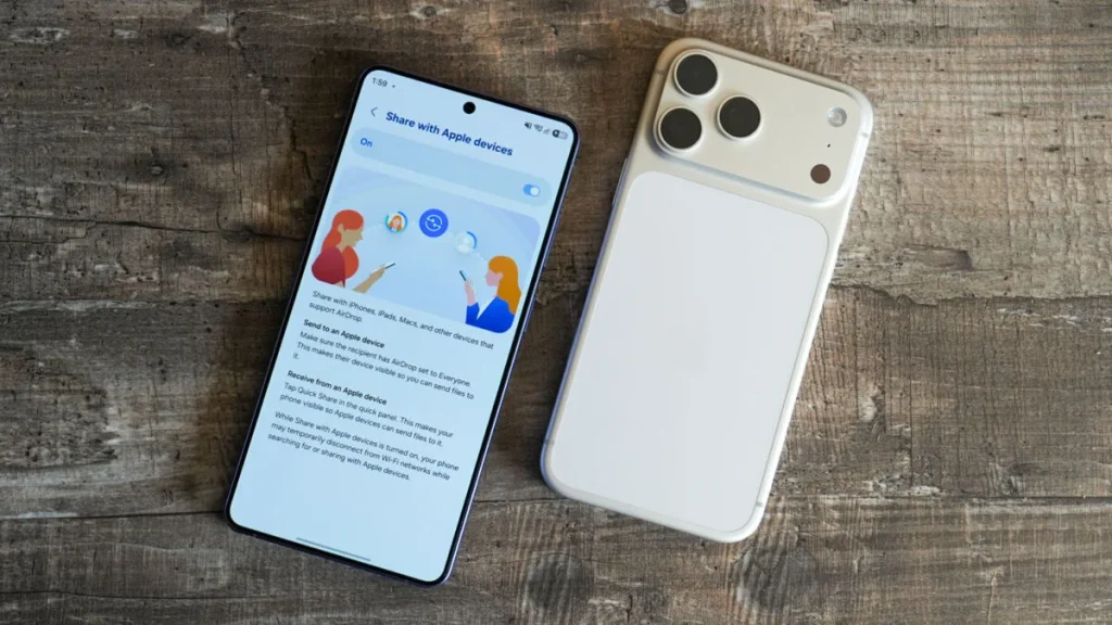 Samsung one ui 8.5 update: Airdrop Support